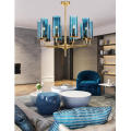 Contemporary dining room brass luxury copper lighting gold glass pendant lamp chandelier